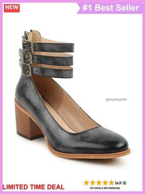 Mary Jane Heels Closed Toe Chunky Block Heel Vintage Pumps Dress Shoes